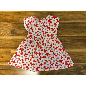 Primary Backyard Dress, Bold Blooms in Poppy, Size 3T